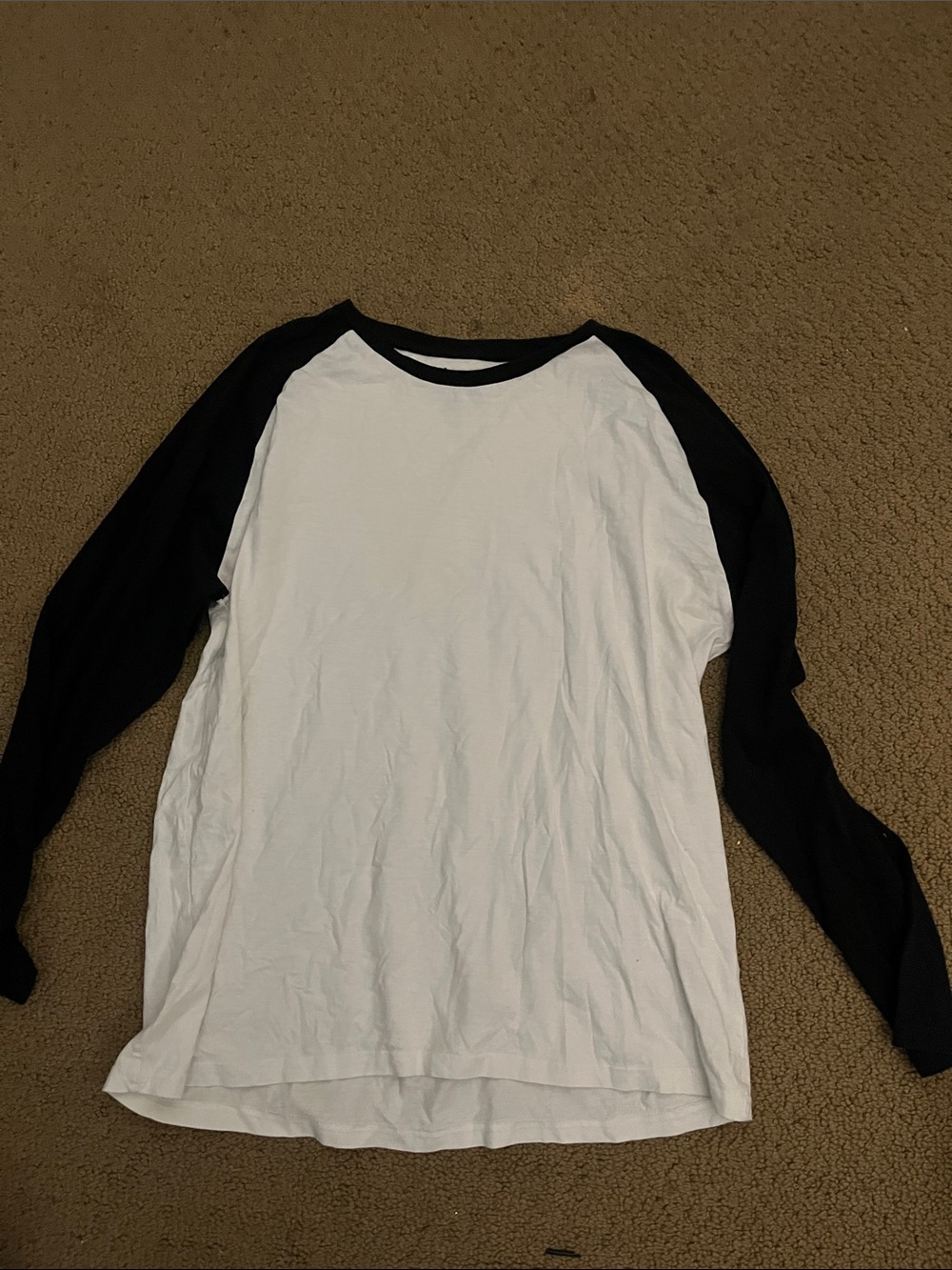 Hype Black & White Raglan Long Sleeve Tee